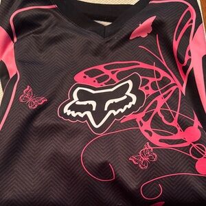 Fox Kids Black and Pink Graphic Racing Jersey